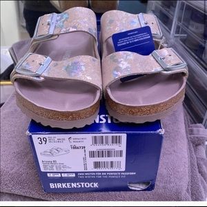 BNIB Birkenstock Spotted metallic silver 39R